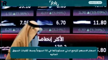 أسعار الأسهم تتراجع لأدنى مستوياتها في 52 أسبوعاً وسط تقلبات السوق الحالية